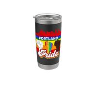 Portland Pride Rainbow Gay Pride Flag Funny LGBT Bicchiere termico in acciaio inox doppia parete