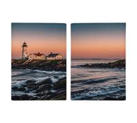 Portland River Lighthouse Sunrise Porta passaporto ultra sottile in pelle PU organizer per documenti da viaggio compatto premium internazionale US passaporto Protector Cover per donne uomini