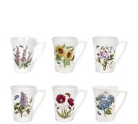 Portmeirion, Botanic Garden, 6 Tazze Mug forma Mandarin, Porcellana