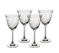 Portmeirion - Etched Crystal Glass Set di 4 Bicchieri di Vino
