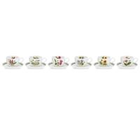 Portmeirion Exotic Botanic Garden - Tazza da tè e piattino, 200 ml, set di 6 pezzi
