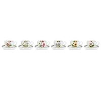 Portmeirion Exotic Botanic Garden - Tazza da tè e piattino, 200 ml, set di 6 pezzi