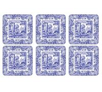 Portmeirion Home & Gifts X0010268337 Sottobicchieri Italiani S/6 (s), Legno, Blu e Bianco, 10.5 cm