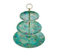 Portmeirion Sara Miller Chelsea - Cakestand a 3 ripiani, in ceramica, 280 x 280 x 60 cm, colore: Verde