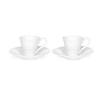 Portmeirion Sophie Conran tazzine da caffè e piattini, set di 2 (bianco)