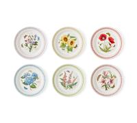 Portmeirion x Botanic Garden Meadow Set di piatti piani assortiti - Servizio da tavola floreale da 6 pezzi (26,7 cm) Piatti in terracotta fine per cene quotidiane e intrattenimento elegante