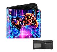 Portmonee - Portmonee per bambini con protezione RFID, design Neon Game Controller Portmonee per ragazzi e ragazzi in pelle PU di alta qualità, per adolescenti e studenti