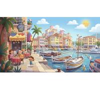 Porto del Libro Illustrato Fantastico Puzzle 1000 Pezzi,Sfida Impossibile,dai 14 Anni,Decorazione Casa,Idea Regalo,Cartone Di Qualità,Gioco Educativo,Adulti E Ragazzi,Antistress 52x38cm
