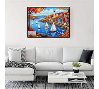 Porto della città d'autunno - Puzzle 1000 Pezzi - puzzle Fai da te, Intrattenimento Creativo, Puzzles Classico Arte,Regalo per Adulti dai 14 anni 75 x 50 cm