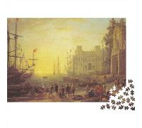Porto Edificio Storico Puzzle 1000 Pezzi Puzzle per Adulti Carta Tramonto Paesaggio Mare Relax Arredo Regalo 52x38cm/1000pcs