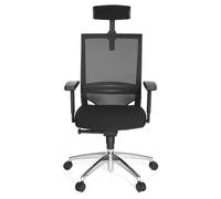 HJH Office 657260 Sedia da Ufficio PORTO MAX HIGH Tessuto/Rete, Sedia Girevole ergonomica, Schienale alto, per Scrivania, Nero