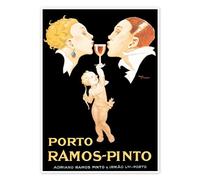 Porto Ramos-Pinto Poster di René Vincent 70 x 100 cm Nero Quadri Decorazione per pareti