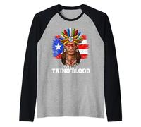 Porto Rico Guerriero di Porto Rico Bandiera Boricua Maglia con Maniche Raglan