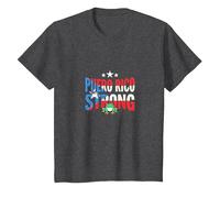 Porto Rico Strong: Patriottico Coqui Frog Pride Maglietta, Bambini, Grigio Scuro, 12 Anni