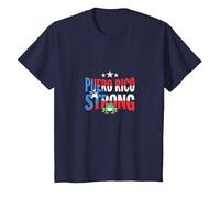 Porto Rico Strong: Patriottico Coqui Frog Pride Maglietta, Bambini, Navy, 6 Anni