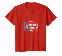 Porto Rico Strong: Patriottico Coqui Frog Pride Maglietta, Bambini, Rosso, 10 Anni