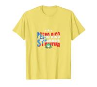 Porto Rico Strong: Patriottico Coqui Frog Pride Maglietta, Uomo, Limone, M