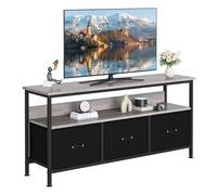 PortoAlegre Mobile TV con 2 scomparti aperti e 3 cassetti, per TV fino a 55 pollici, per soggiorno e camera da letto, 120 x 57 x 30 cm, colore: nero/grigio