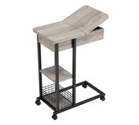 PortoAlegre Tavolino laterale, tavolino da salotto industriale con ruote, tavolino stretto mobile, tavolino da salotto a 3 livelli per il soggiorno, 75 x 60 x 35 cm