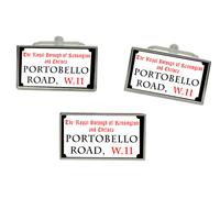 Portobello Road Gemelli Rettangolari Insegna Stradale E Set Spilla Cravatta