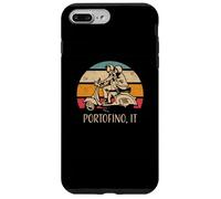 Portofino Italia, Italia, Vintage Scooter Retro Tramonto Design Custodia per iPhone 7 Plus/8 Plus
