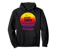 Portogallo camper van vintage tramonto retrò mare portoghese Felpa con Cappuccio