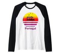 Portogallo camper van vintage tramonto retrò mare portoghese Maglia con Maniche Raglan