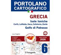 Portolano cartografico 6 GRECIA Isole Ioniche: Corfù, Lefkáda, Itaca, Cefalonia,