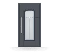 Portoncini in alluminio, grigio antracite RAL 7016, 1000 x 1950 mm, isolamento termico, CarbonCore, modello Reggio Emilia, configura individualmente