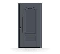 Portoncini in alluminio, grigio antracite RAL 7016, 1000 x 1950 mm, isolamento termico, Schüco, modello Ancona, configura individualmente
