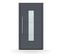 Portoncini in alluminio, grigio antracite RAL 7016, 700 x 1800 mm, isolamento termico, CarbonCore, modello Trieste, configura individualmente