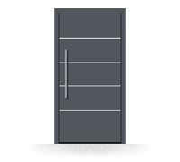 Portoncini in alluminio, senza vetro, grigio antracite RAL 7016, isolamento termico, CarbonCore, modello Palermo, configura individualmente