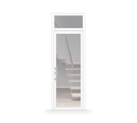 Portoncino d'ingresso con sopraluce, con vetro, pvc, bianco, 760 x 1885 mm o su misura, modello Lecce, configura individualmente