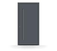 Portoncino d'ingresso in alluminio, modello Basic Otranto, grigio antracite strutturato, 700 x 1700 mm, configurabile su misura