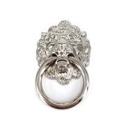 Portone Batacchio,Battente 2pcs Antique Chic Dresser manopole di tiri del cassetto Anelli tira Lion Head Mobili Perno portello Battente Kitchen Cabinet Handle(Silver)