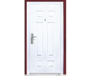 Portone Blindato Design Moderno E Semplice Da Interno E Da Esterno Porta Blindata 90x197 Bianca Con Maniglia In Acciaio Inox Anta Telaio Guarnizioni Spioncino E Due Chiavi P7 (Apertura esterna destra)