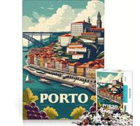 Porto's Riverside Elegance Puzzle da 1000 pezzi per adolescenti | 38x26cm Una sfida impegnativa che allena mente e mani Un regalo perfetto per gli appassionati di videogiochi.