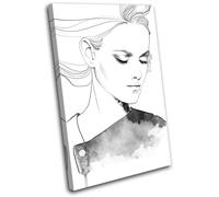 Portrait of Woman Illustration SINGLE TELA parete arte foto stampa