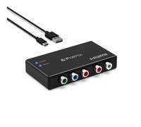 PORTTA Convertitore da componente a HDMI, adattatore YPbPr a HDMI, supporta 1080p 60Hz, compatibile con PS2, PS3, Xbox 360, DVD, Wii, HDTV, monitor, proiettore (senza spina)