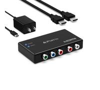 Portta Convertitore da componente a HDMI con cavo HDMI, adattatore RGB a HDMI, convertitore video da 5 RCA YPbPr a HDMI, supporto 1080p 60Hz per PS2 PS3 Xbox 360