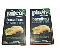 Portugal CodFish in olio d'oliva con lattine di aglio 2 x 120 g (2 x 4,23 onc...