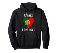 Portugal Flag Heart Chaves City Felpa con Cappuccio