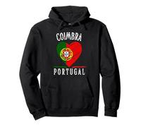 Portugal Flag Heart Coimbra City Felpa con Cappuccio