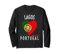Portugal Flag Heart Lagos City Maglia a Manica
