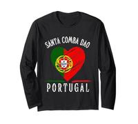 Portugal Flag Heart Santa Comba Dao City Maglia a Manica
