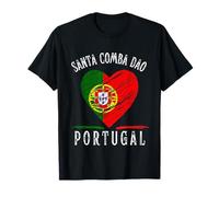 Portugal Flag Heart Santa Comba Dao City Maglietta