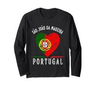 Portugal Flag Heart São João Da Madeira City Maglia a Manica