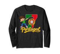Portugal Flag Quinas Number 7 Dubbing Boys Kids Maglia a Manica