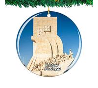 Portugal Monument To The Discoveries Lisbon Souvenirs Natale Ornamenti Ceramica Appendere Ornamento Per Commerciale Domestico Esterni 7.3Cm