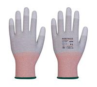 Portwest A696 LR13 ESD - Guanti da taglio a punta delle dita, in PU, colore: Grigio/Bianco - XL (confezione da 12 paia)